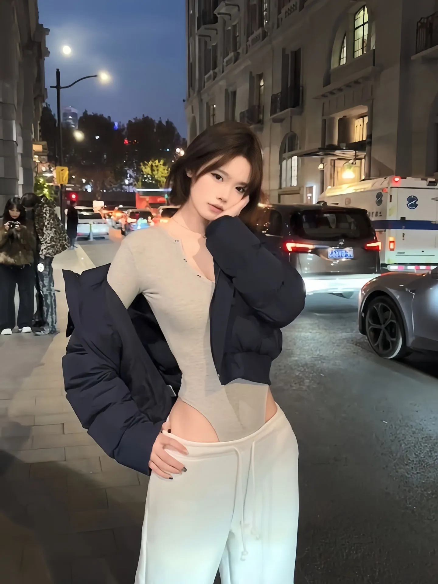 Sexy American Sle Long Sve Bodysuit Women's Autumn Winter Slimming Button up Base Layer T-irt Top High Waist orts