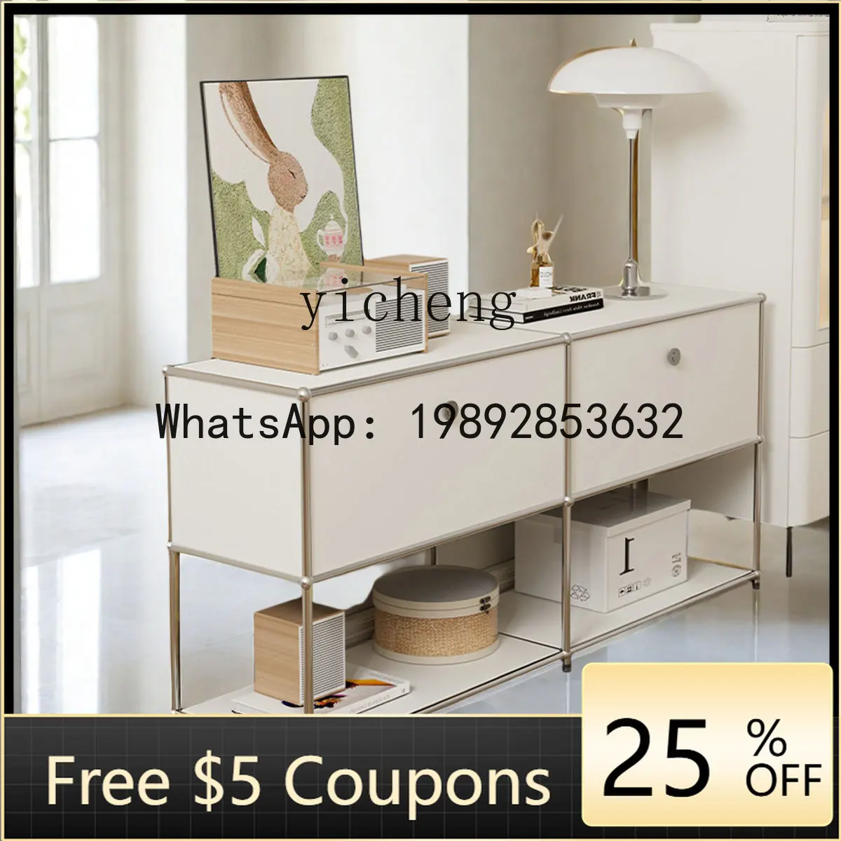 AB   stainless steel module combination cabinet dining side TV cabinet household storage storage chest cabinet