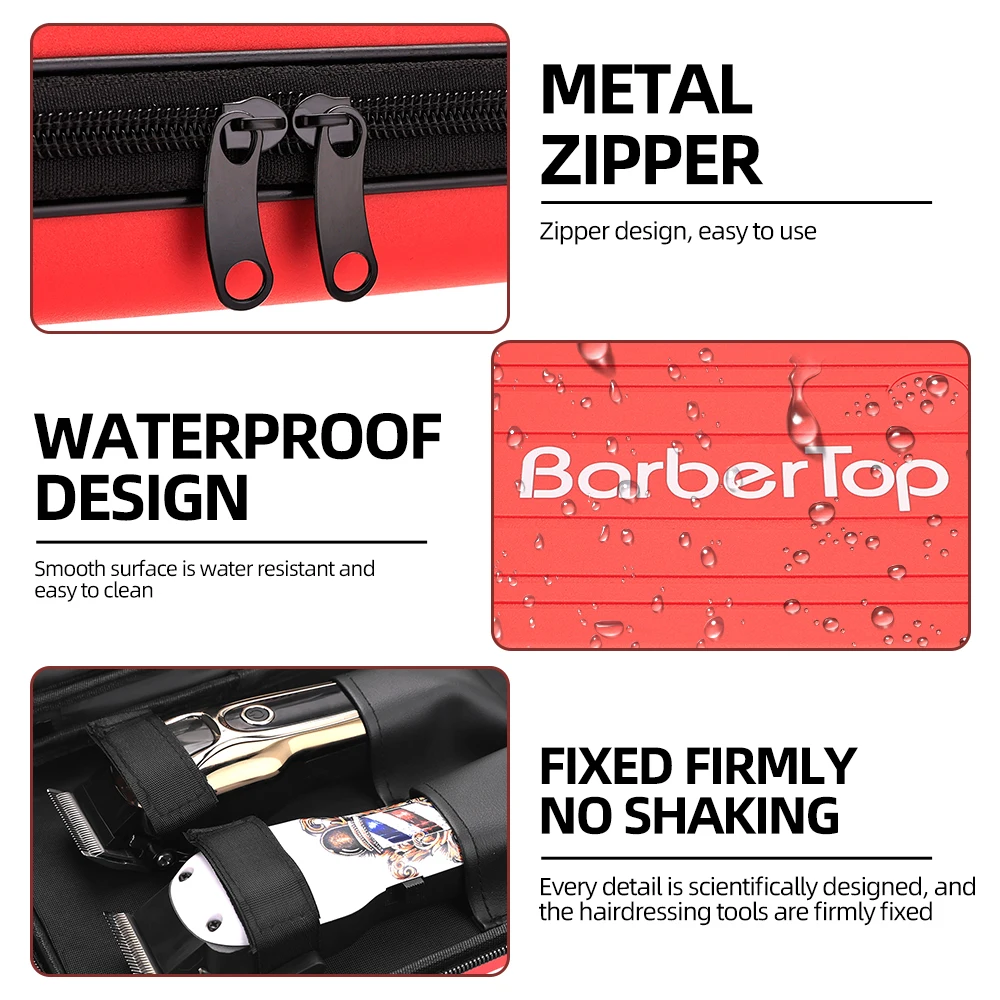 Shockproof Waterproof Barber Scissors Travel Case - Large Capacity Organizer for Hairdressing Shears, Combs, Clippers & Tools image 2