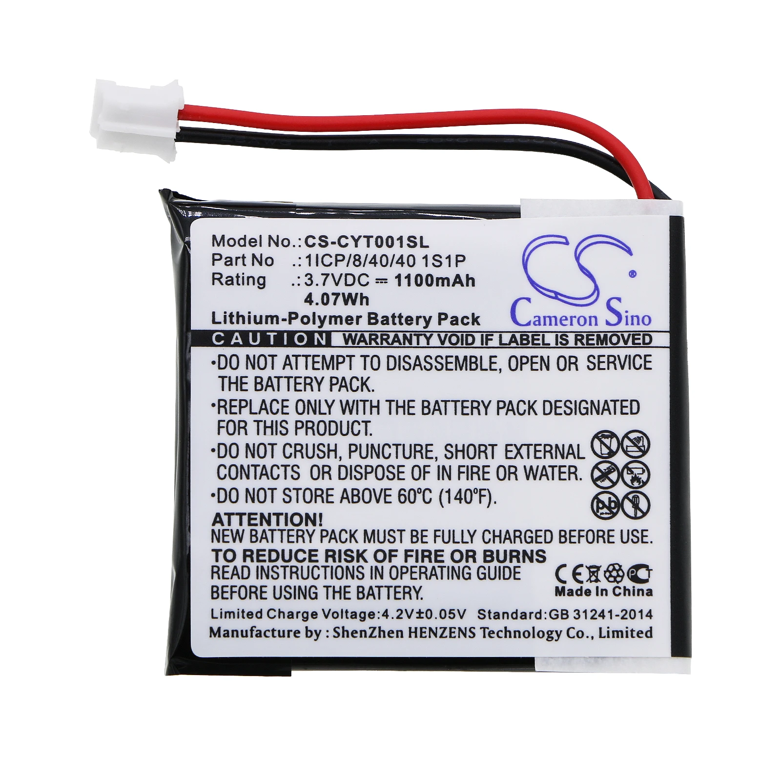 

GreenBatteryPower CameronSino 1100mAh 3.7V 4.07Wh GPS, Navigator Li-Polymer Battery for Coyote 1ICP/8/40/40 1S1P,Plus