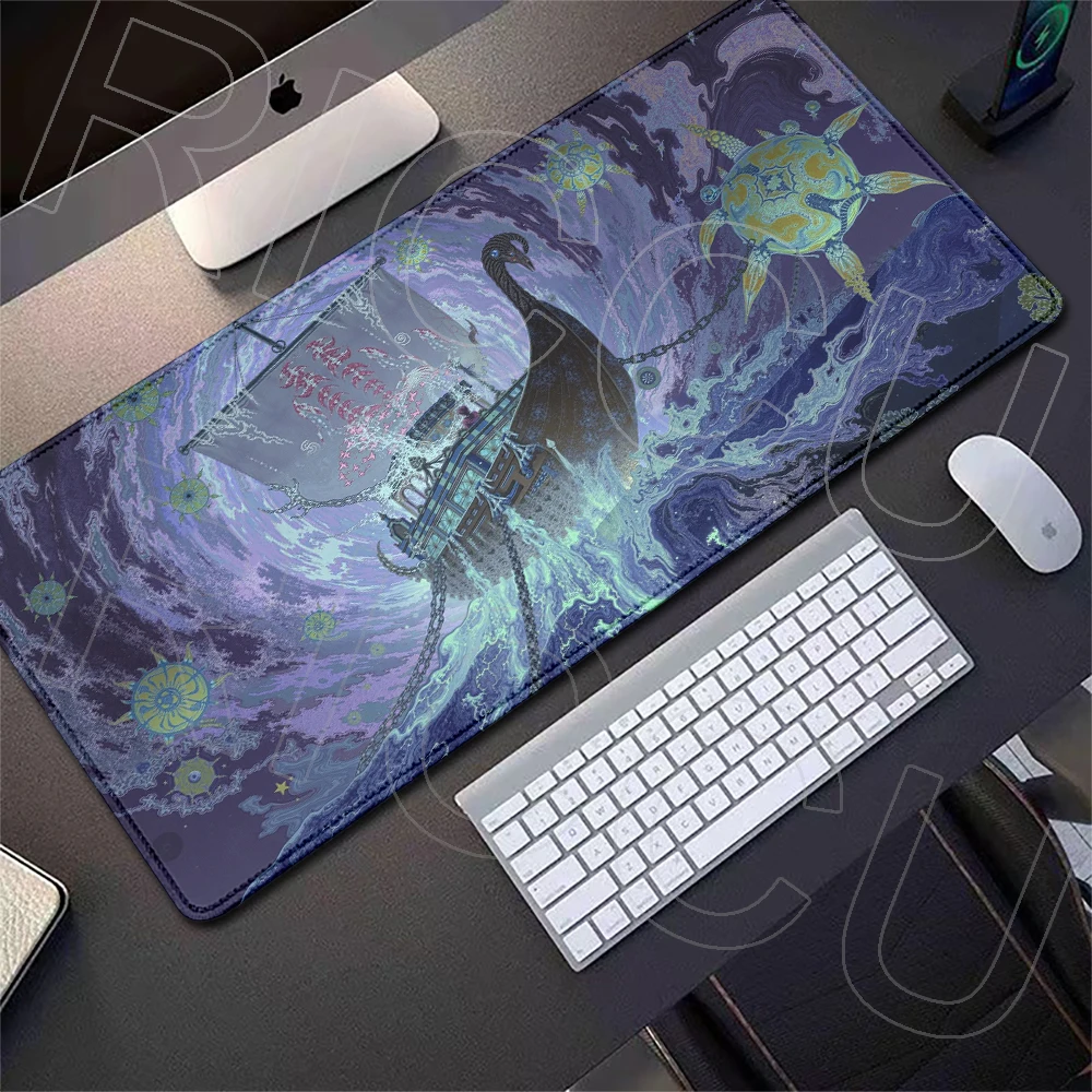 Erweiterte Mauspads mit Berg- und Meereslandschaft, rutschfester Gummi, für Spiele, Heimbüro-Zubehör, Laptop-Mauspad, Spielmatte, Gamer-Schreibtischmatte – Detail 1