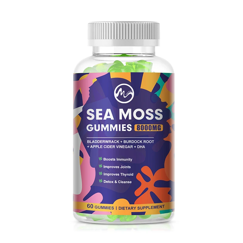 Sea Moss Gummies Improve Immunity Supports Thyroid Health Anti-Aging Antioxidant Detox Beauty Health Non-Gmo