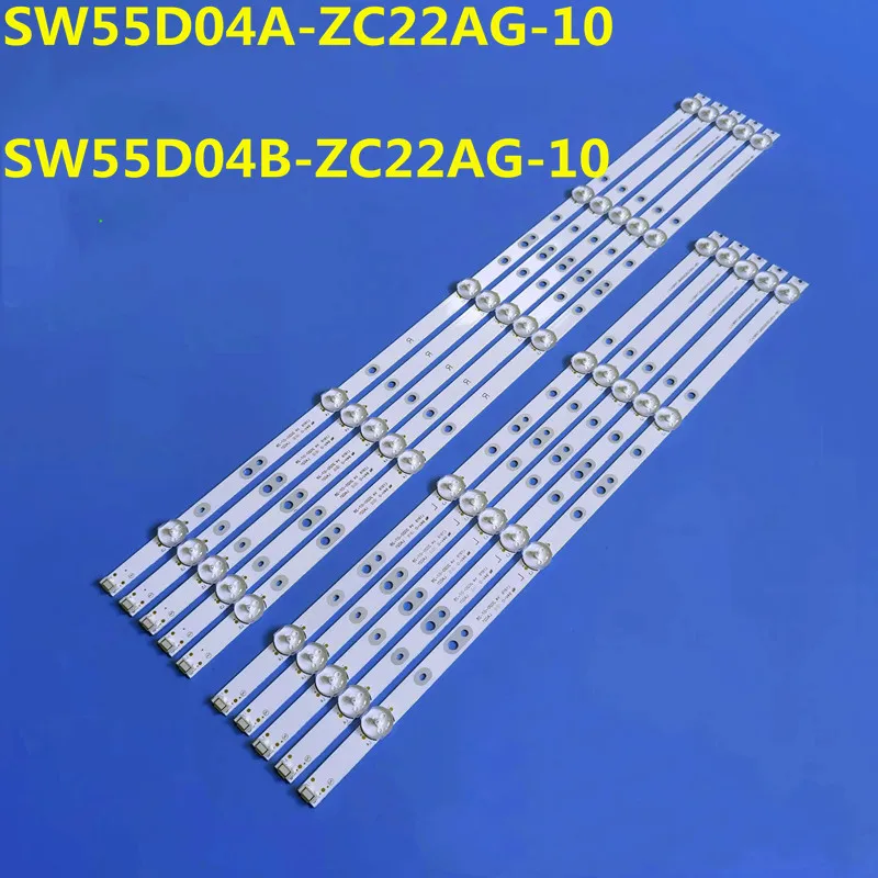 Bande de rétroéclairage LED SW55D04A-ZC22AG-10 SW55D05B-ZC22AG-10 pour 55F5 55M75 55G3 55Gpipeline 55M7S 55Dallas 55V7 55D10 RDLcape WY(CD0-303)