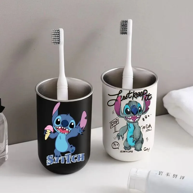 Lilo and Stitch Cartoon Animation Creative Stainless Steel Mouthwash Cup Fashionable Personality High-Looking Toothbrush Cup