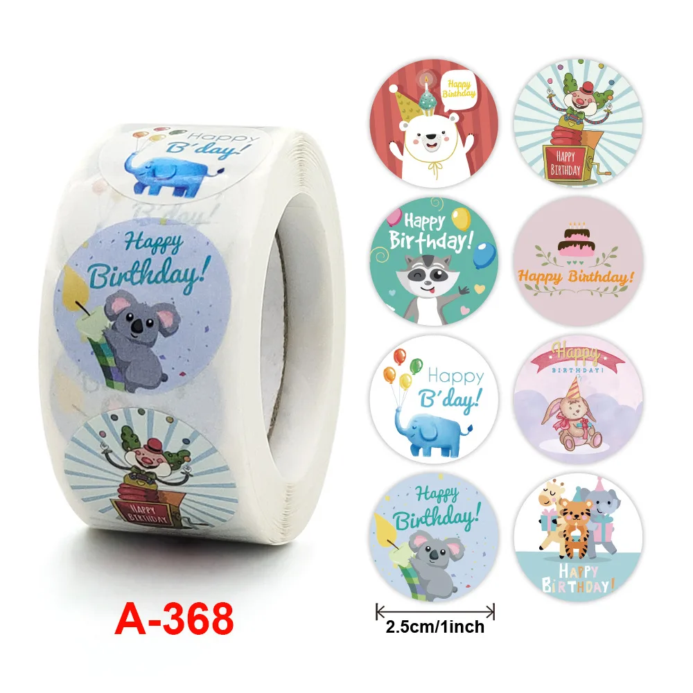 500pcs 2.5cm/1inch Cartoon Animal Children Cute Toy Game Sticker DIY Gift Sealing Cat Sheep Dog Beer Label Decoration Supply