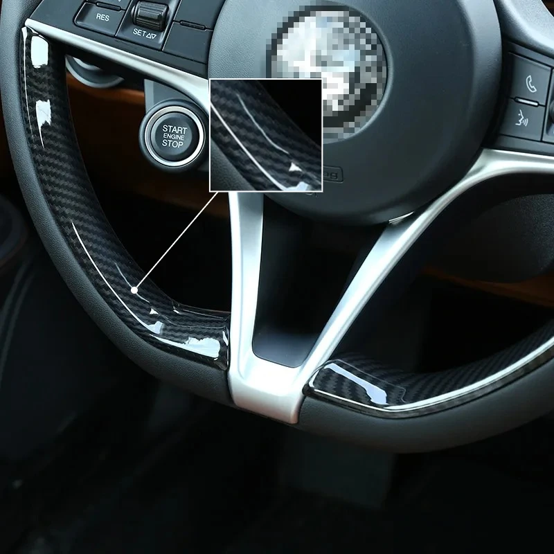 Steering Wheel Frame Trim Sticker Car Steering Wheel Panel Decoration Strip Car Accessories For Alfa Romeo Giulia 952 2017-2019