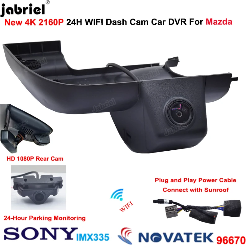 

4K 2160P Car DVR Dash Cam Front and Rear Camera for Mazda 6 for Mazda atenza 2018 2019 2020 2021 2022 Video Recorder Dashcam