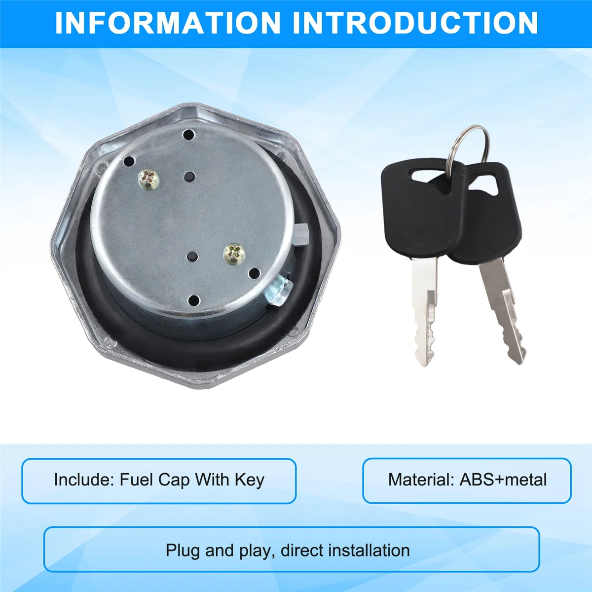 غطاء وقود السيارة مع مفتاح لـ ISUZU ELF NPR NQR 4HK1 8- 98146010 -0 8- 98088982 -0 فضي