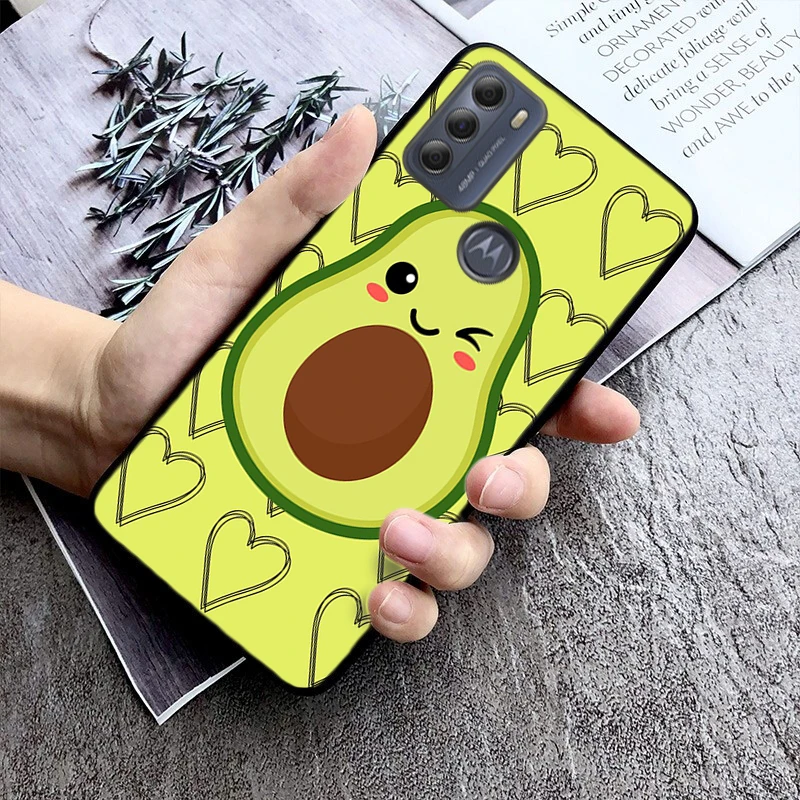 Capa de telefone abacate dos desenhos animados para motorola g84 g22 g32 g34 g52 g10 g20 g30 g60 g60s g13 g50 g54 g62 g53 g72 g85 g24 potência