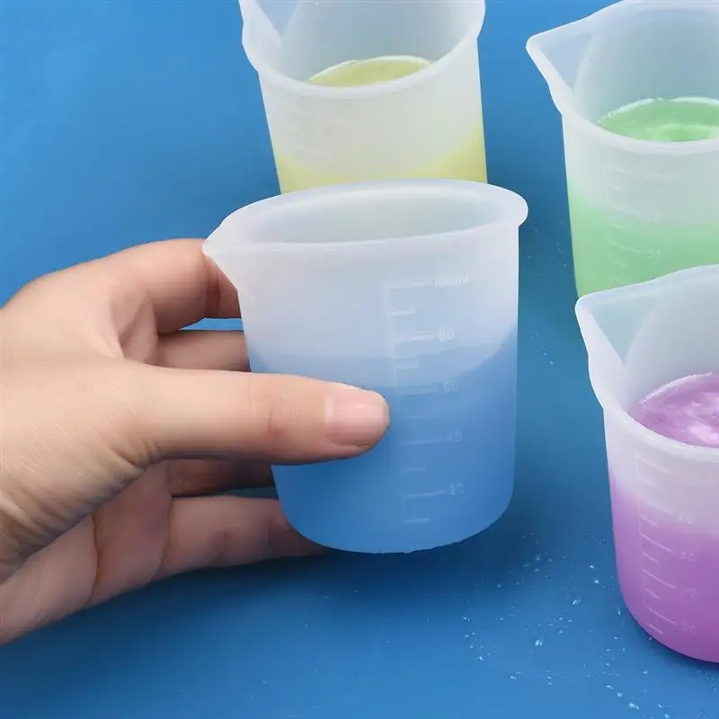 100ml/250ml Silicone Measuring Cup Transparent With Scale Food-Grade Separating Cups DIY Cake Epoxy Resin Jewelry Making Tools