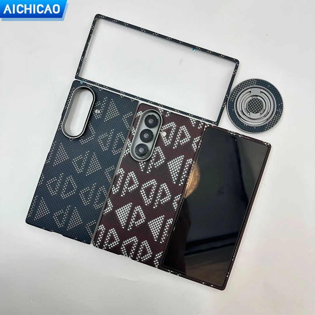 

ACC-чехол для телефона из настоящего углеродного волокна для Samsung Galaxy Z Fold7, чехол из арамидного волокна с защитой от отпечатков пальцев