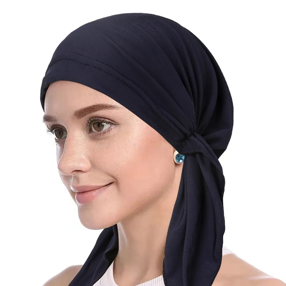 Voorgebonden Moslim Vrouwen Hijab Motorkap Effen Kleur Onderdoek Tulband Chemo Cap Mutsen Haaruitval Hoofddoek Bandana 'S Turbante Mujer