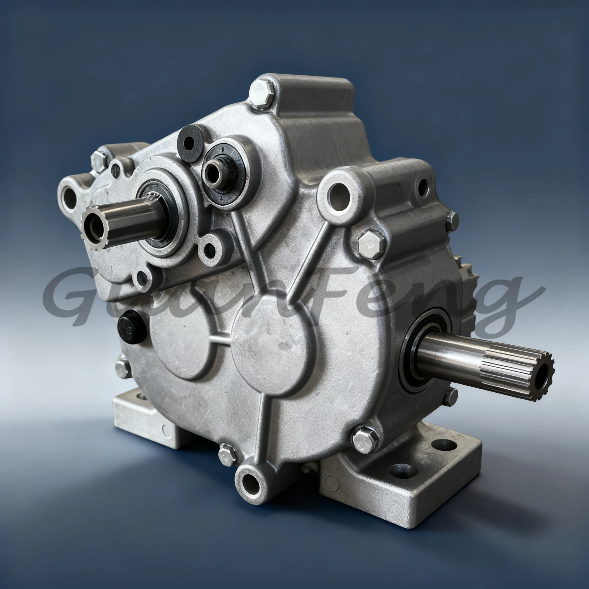Forward Reverse Transmission Gearbox, Base Mounted Reversing Reducer for Mini Cultivator, Beach Bike, Snow Remover