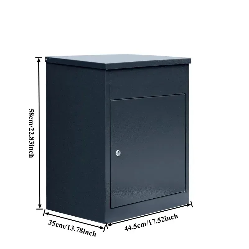 【2026】Dark Gray Waterproof Parcel Mailbox Large Houseuse Doorway Parcel Receiving Locker Keyless Anti-theft Security Met