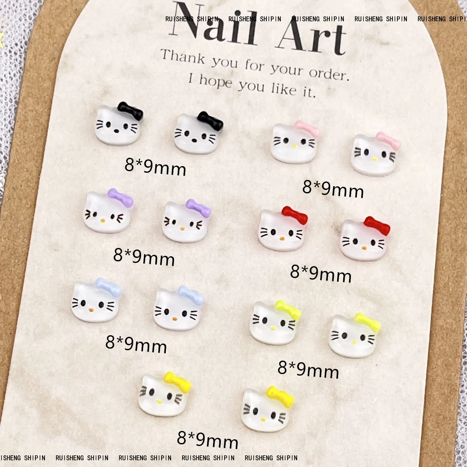 20pcs miniso kt cartoon nail charms for diy nail making cute mini resin flatback nail art decoreation