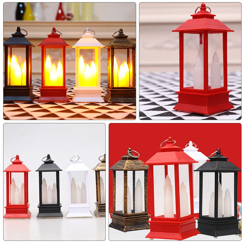 Ornamenti simulati Luce notturna Ornamento natalizio Lanterna decorativa natalizia Luce antivento Design ergonomico Struttura solida