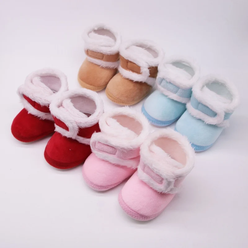 Soft Sole Fur Snow Booties For 0-18m Footwear Boots Newborn Toddler Warm Boots Winter First Walkers Baby Girls Boys Shoes