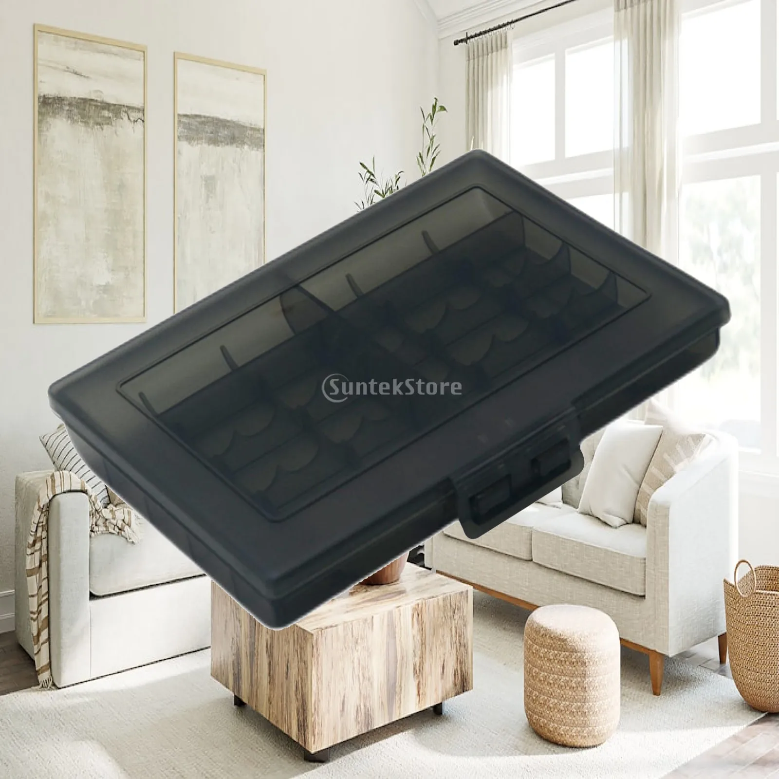 Large Capacity Battery Holder Box Durable Anti Collision Protective Storage for Portable Battery AA AAA Tools