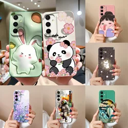 For Samsung Galaxy A55 Case Cartoon Panda Rabbit Liquid Antifouling Protective Anti-drop Phone Cover For samsung a55 Funda