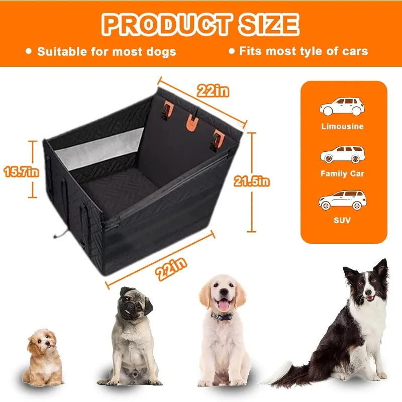 

Extended Dog Car Seat Backrest Cover Oxford Cat Back Seat Backrest Pet Hammock with Belt for Medium to Large Dogs