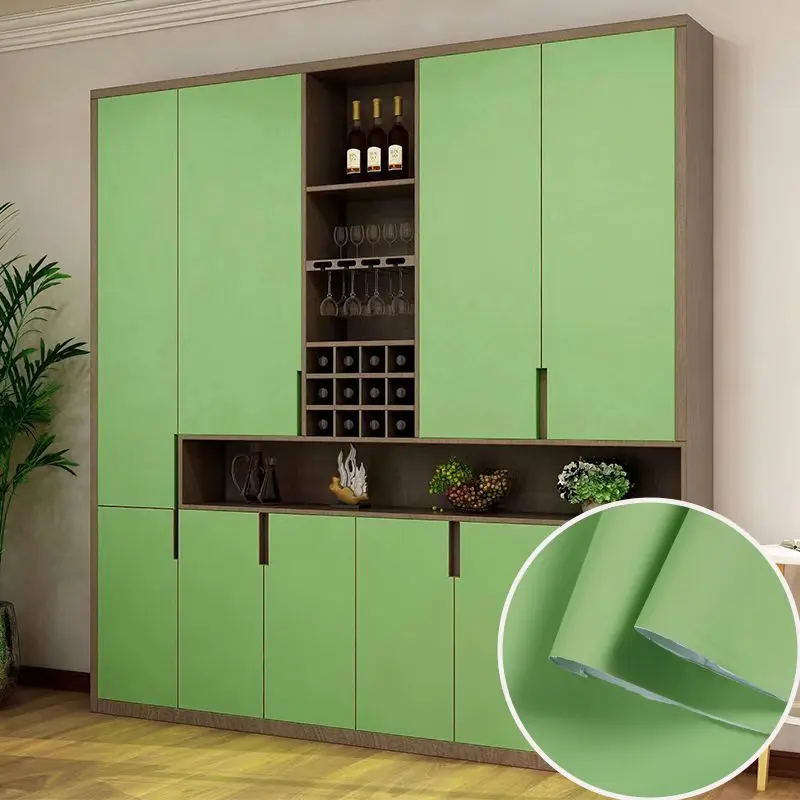 Huidgevoel dik waterdicht PVC zelfklevend behang Muebles meubelrenovatie oliebestendig keukenkasten kaststickers