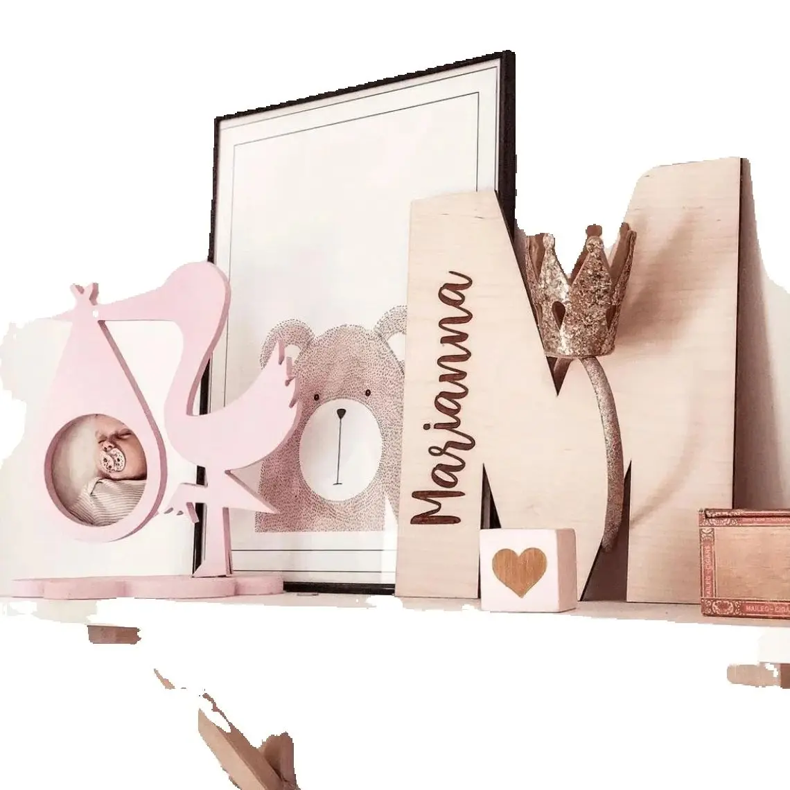 اسم مخصص حرف خشبي، حضانة، بيبيزيمر، ديكور شخصي، ديكور غرفة الأطفال، لافتة حائط، زخرفة كيندرزيمر #5