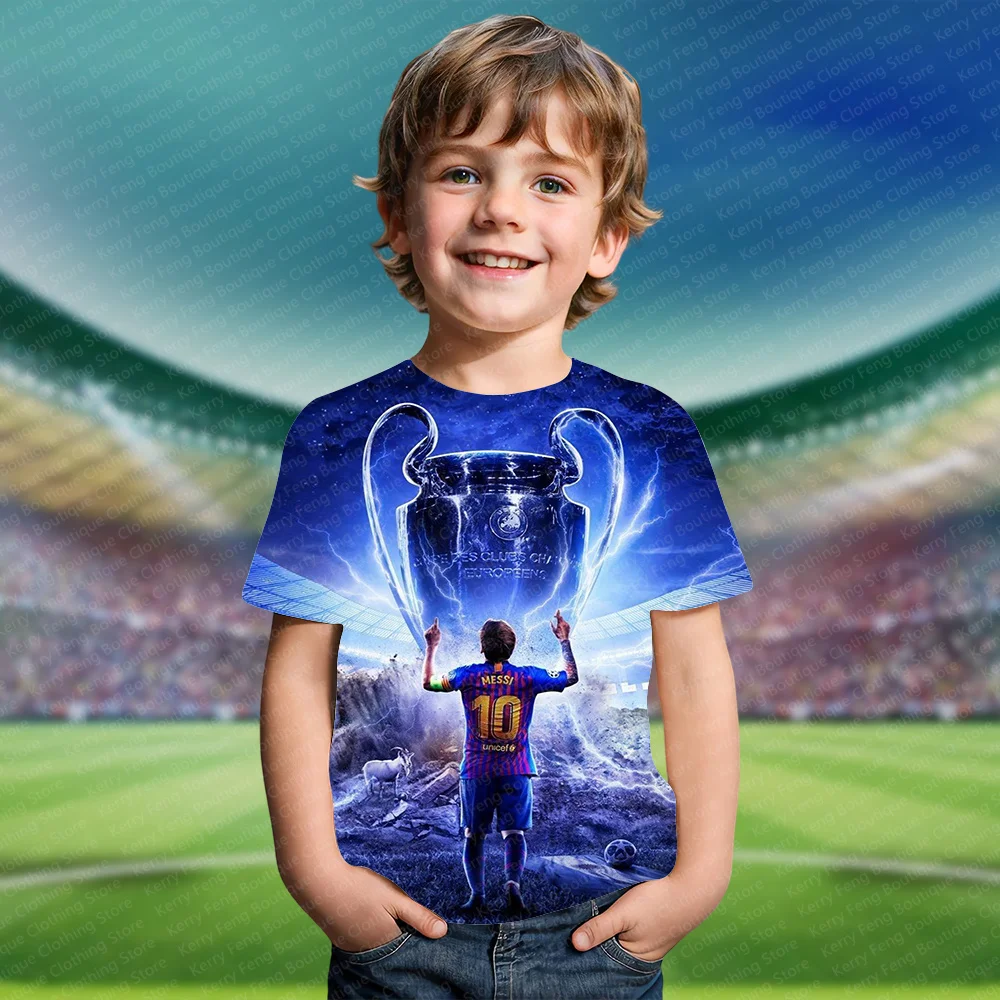 Messi Classic Pattern Printed Kids Adult Men's T-shirt Summer Fan Commemorative Edition Casual Fashion Short Sleeve