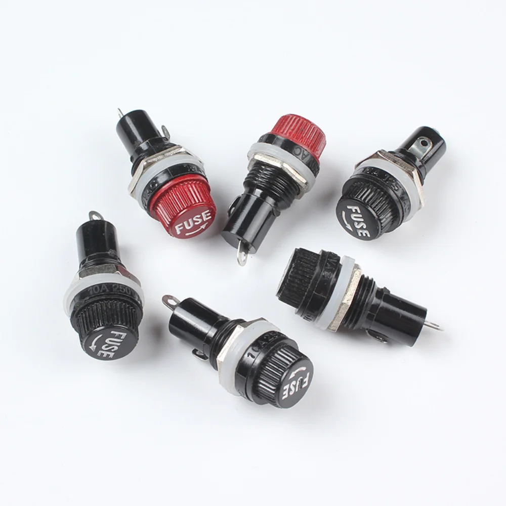 5 pçs fusível preto tubo de seguro assento 5*20 fusível assento 6x30 resistente a altas temperaturas madeira elétrica seguro assento fusível