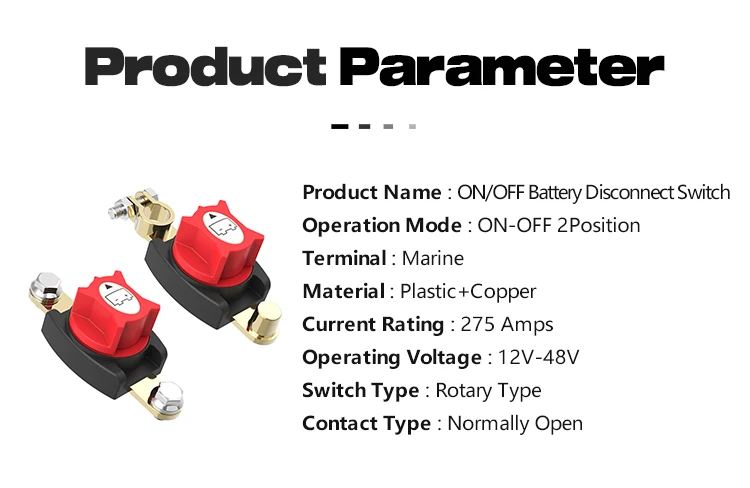 Neues Modell 275A Top Post Batterie-Trennschalter Heavy Duty Ein/Aus Batterie Power Cut Off Schalter 12V-48V für Auto, RV, Marine – Detail 5