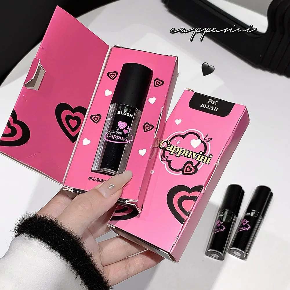 Cappuvini-Fard à joues liquide pour femme, couleur pêche, cœur, bulle, chaud, changement, apparence naturelle, maintien du maquillage