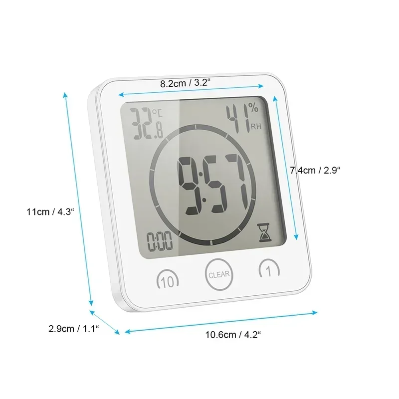 LCD cyfrowy wodoodporny do rozpryskiwania wody łazienka zegar ścienny zegary prysznicowe zegar temperatura wilgotność kuchnia zegary do mycia