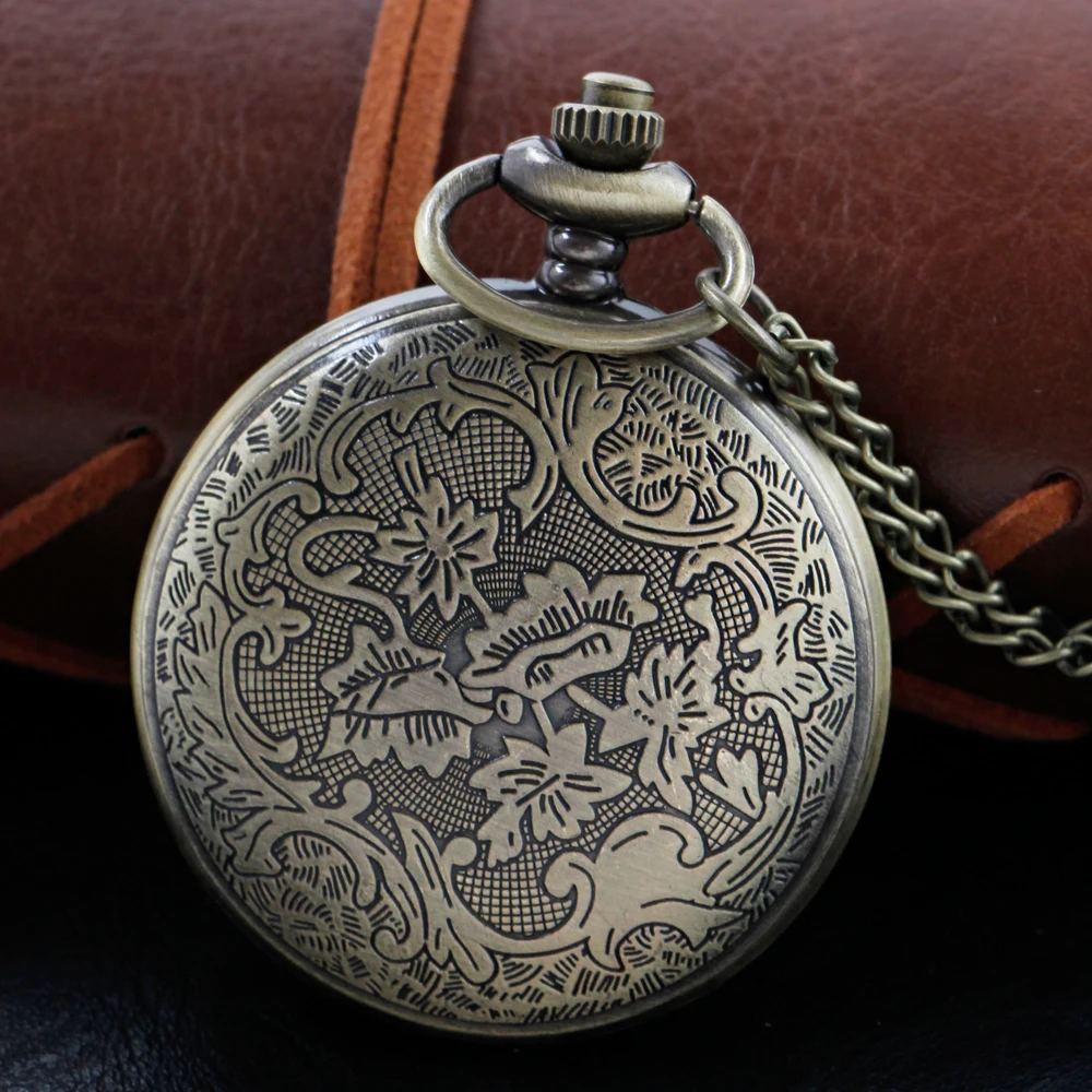 High Quality Neutral Necklace Timing Pendant Men's and Women's Pocket Watch Gift Bronze Roman Numeral Quartz Pocket Watch Cf1019