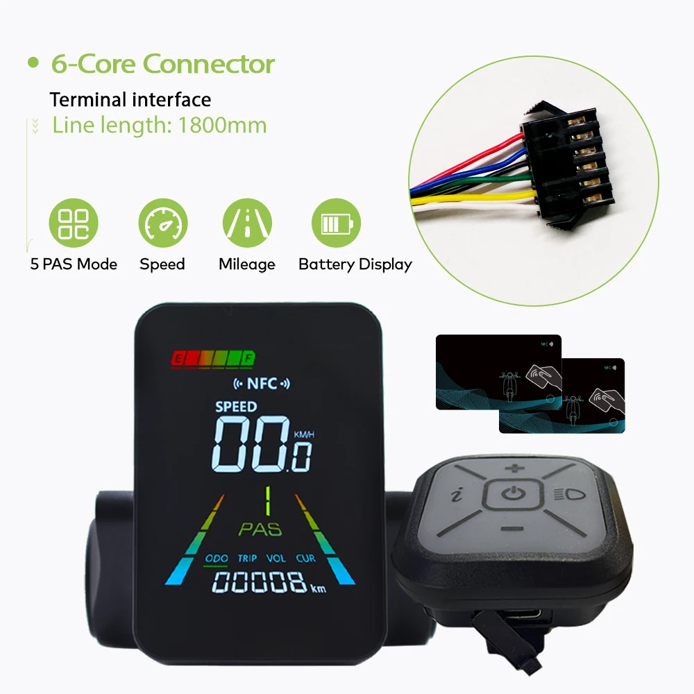F3【UART2】Turn On The NFC Fatbike-scherm E Bike LCD-scherm Elektrische scooter Snelheidsmeter Fietsaccessoires Fietscomputer