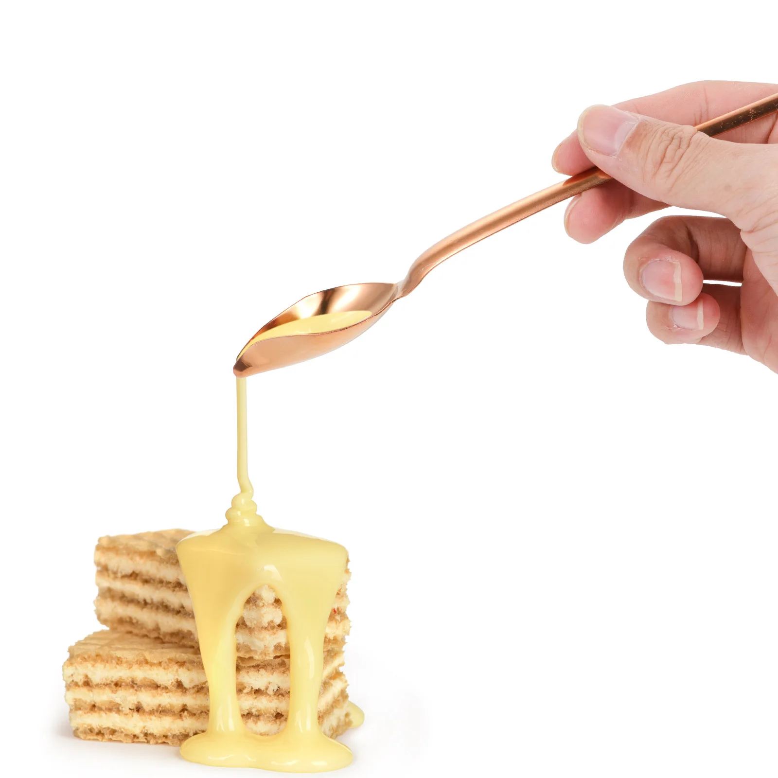 

2Pcs Precision Drawing Spoon Food Grade Stainless Steel Smooth Handle Saucier Decorating Tool for Western Pastry Sauce Drizzling