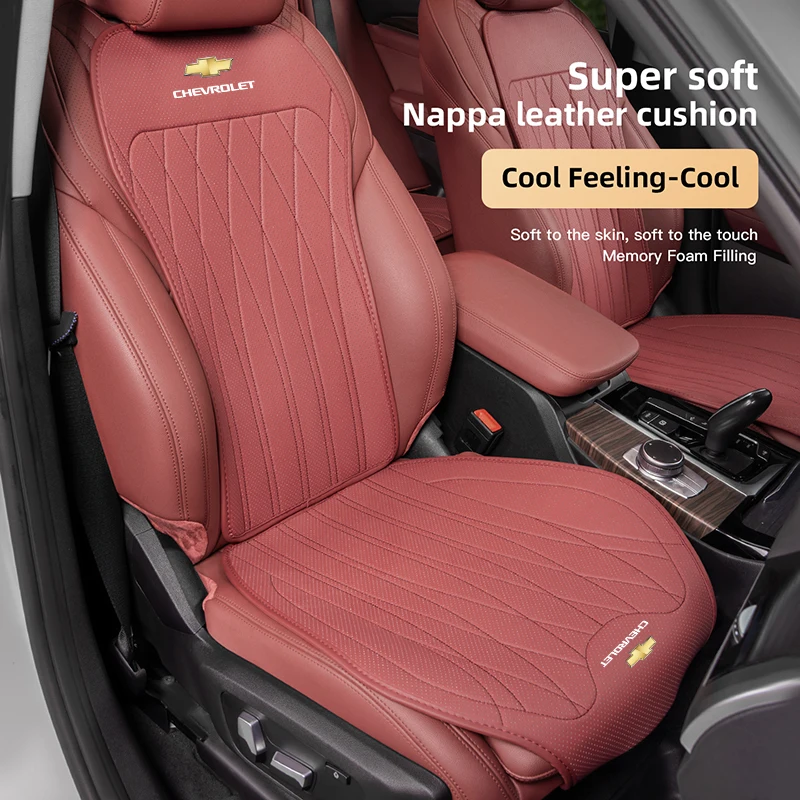

Чехол на сиденье из кожи наппа с логотипом автомобиля для Chevrolet Cruze, Sonic, Silverado, Corvette, Camaro, Suburban, Trailblazer, Tahoe, Malibu