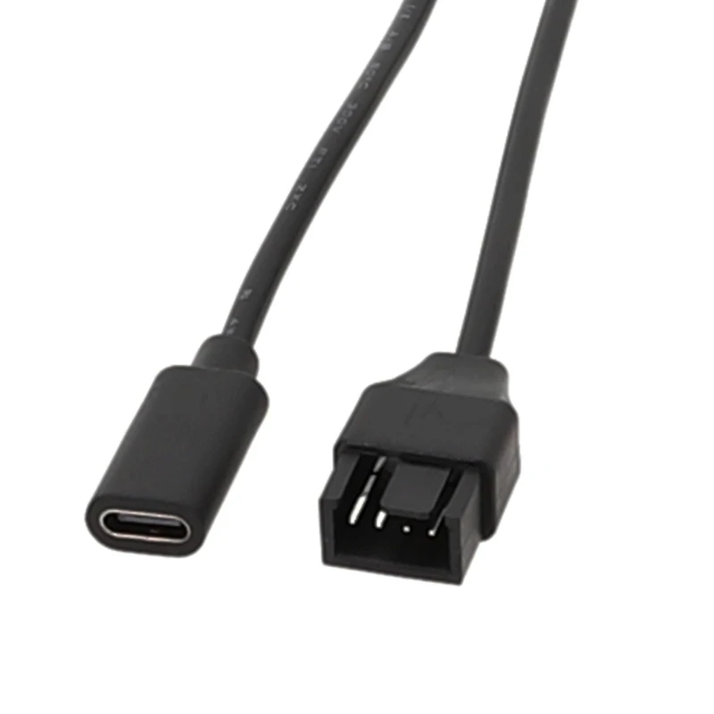 L9NA Power Cable Connector 3Pin 4Pin Fan To Type C Extension Cable Adapter