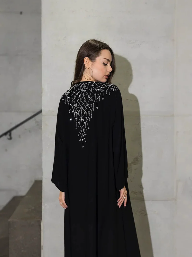 Abayas for Women Party Dresses Diamonds Ramadan Morocco Kaftan Saudi Arab Robe Jalabiya Eid Muslim Dubai Vest