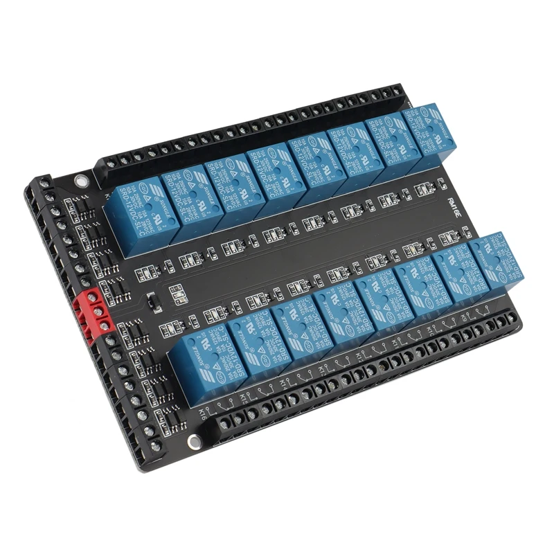 16-Way Relay Control Module/Isolated Expansion Module/High/Low Level Trigger/5V/12V/24V