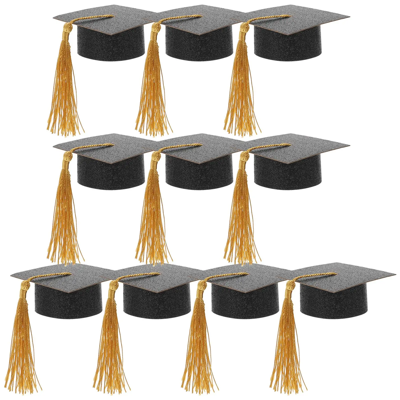 10pcs Graduation Cap Graduation Hat Goblet Cover Graduation Hat Graduation Party Goblet Tassel Hat Decor Suit Goblet Cover Hat