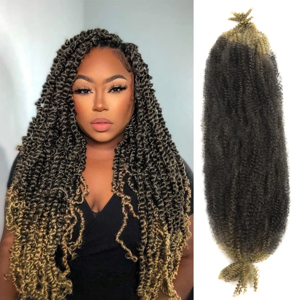 Syntetyczna peruka Afro Twist Hair 1 opakowanie sprężyste Pre-puszyste wiosenne wstępnie rozciągnięte owijane włosy do miękkiego przedłużania włosów