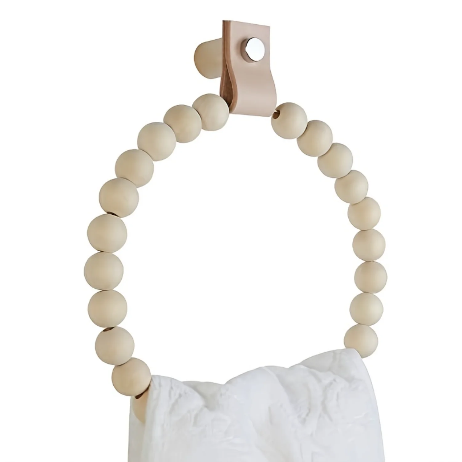 

Rustic Farmhouse Handmade Wall Mounted Towel Holder - Wood Ring Decor for Bathroom, Shower Towel Rack, Bathroom Accessories
