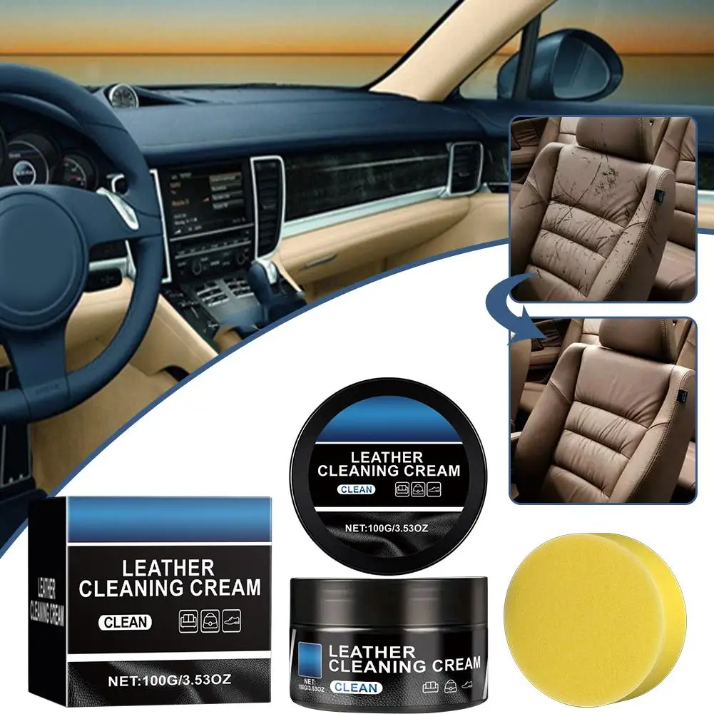 Car Leather Seat Maintenance Care Oil Multifunctional Cream Interior Polishing Stain Removal Refurbished for Leather Pant B Q8S4