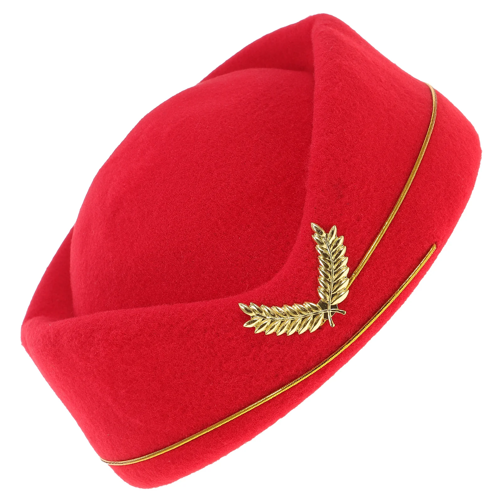 Chapeau d'hôtesse rouge pour femmes, accessoires de Costume d'agent de bord, uniforme de ligne aérienne, béret, casquette de Cosplay pour spectacle sur scène
