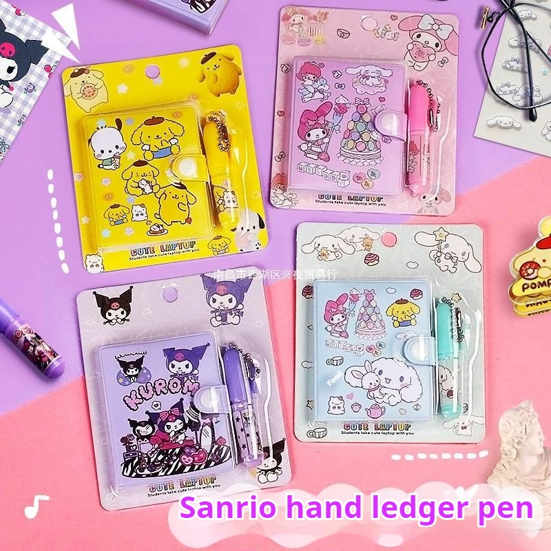 Sanrio Kuromi Portable Notebook Cute Anime Cartoon My Melody Cinnamoroll Child Miini Ledger School Supplies Stationery Gifts