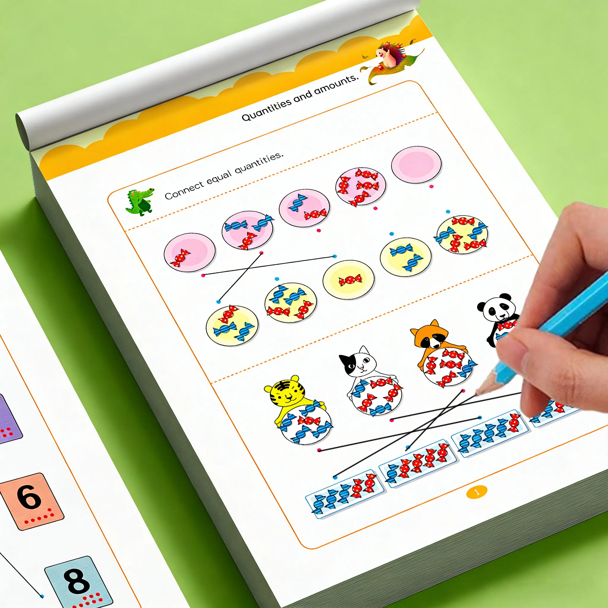 Quantities & Amounts Math Workbook,32 Pages Kids Number Counting Practice Book,Preschool Quantity Recognition Activity Book
