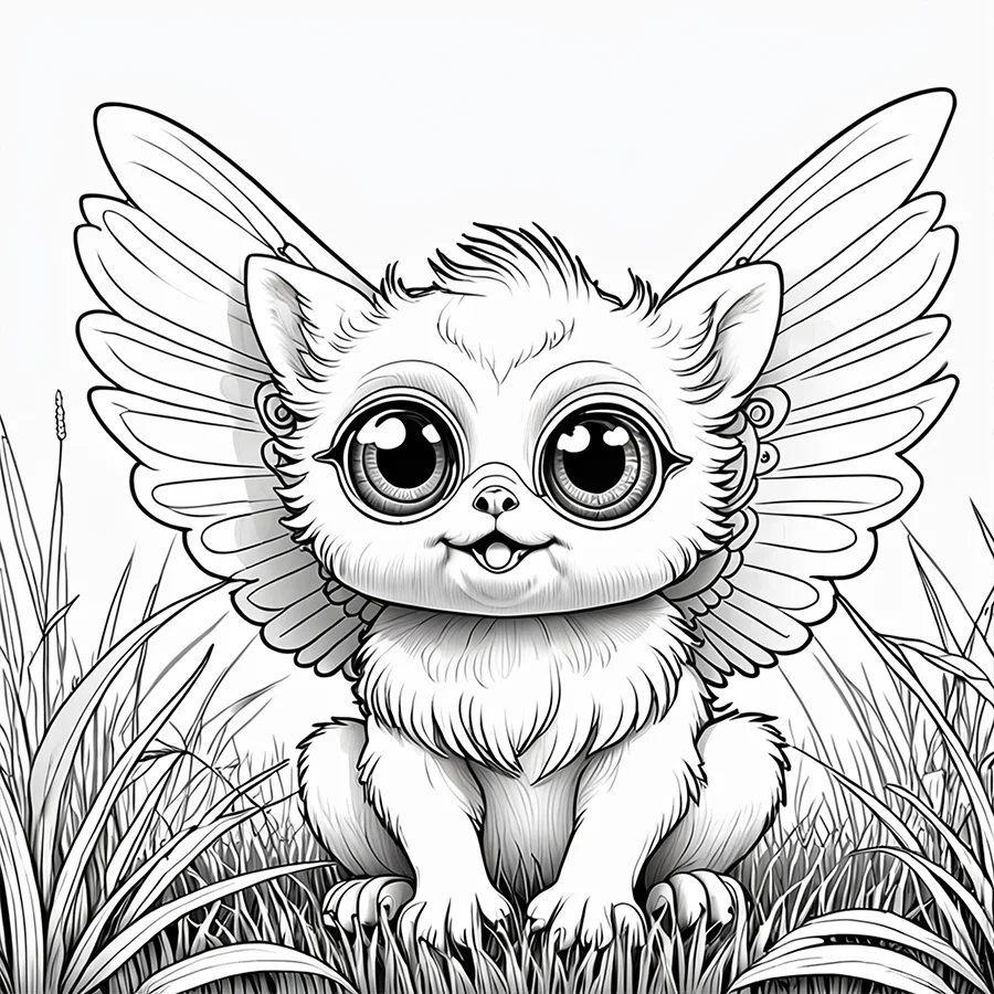 20 Page Adorable Fantasy Creatures Coloring Book For Adults And Teens Featuring Cartoon Cute Creatures Graffiti Painting Drawing