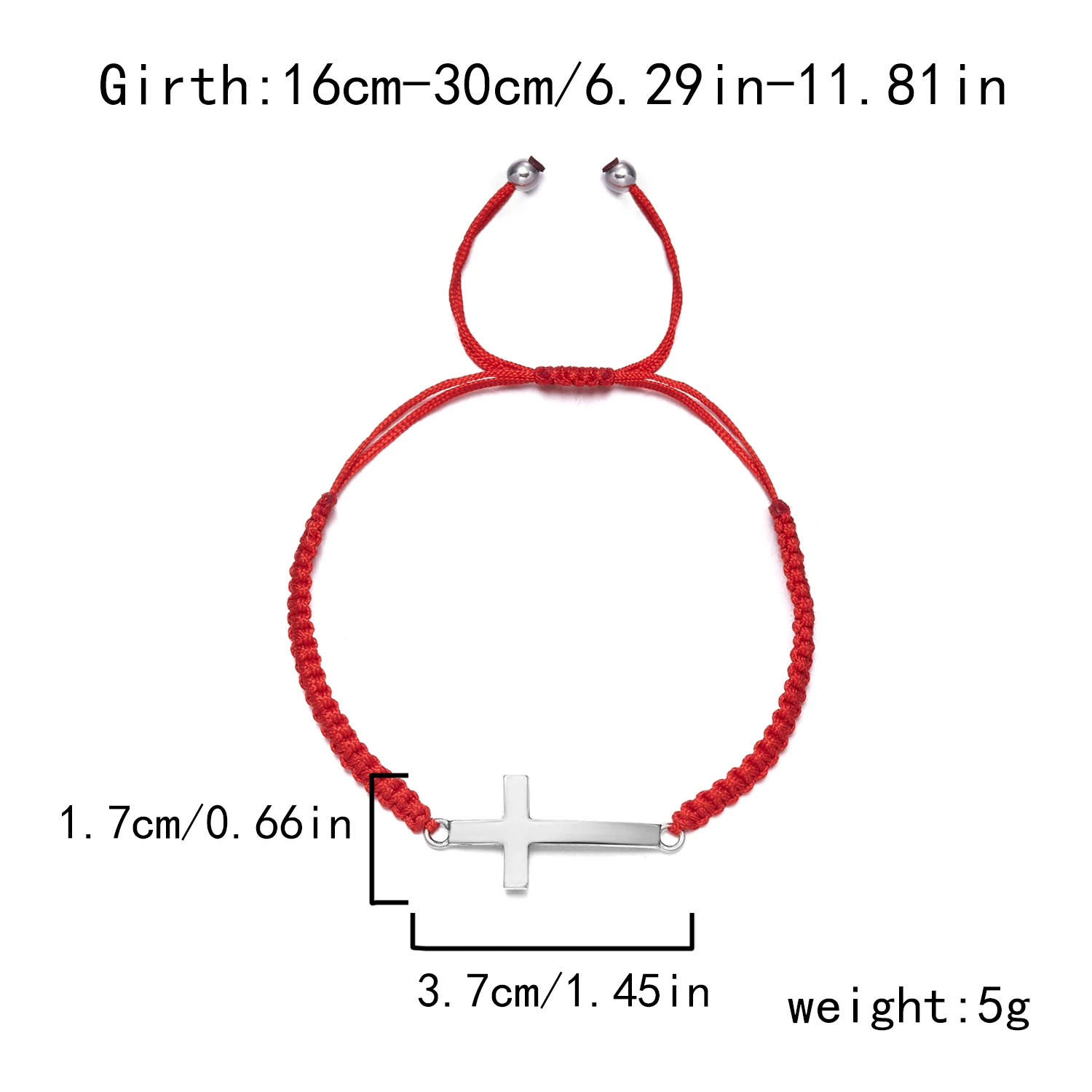 Hip Hop Edelstahl Kreuz geflochtenes Armband für Frauen Männer rot schwarz einfaches Paar verstellbare Handgelenk Armreif Christian Souvenir – Detail 8