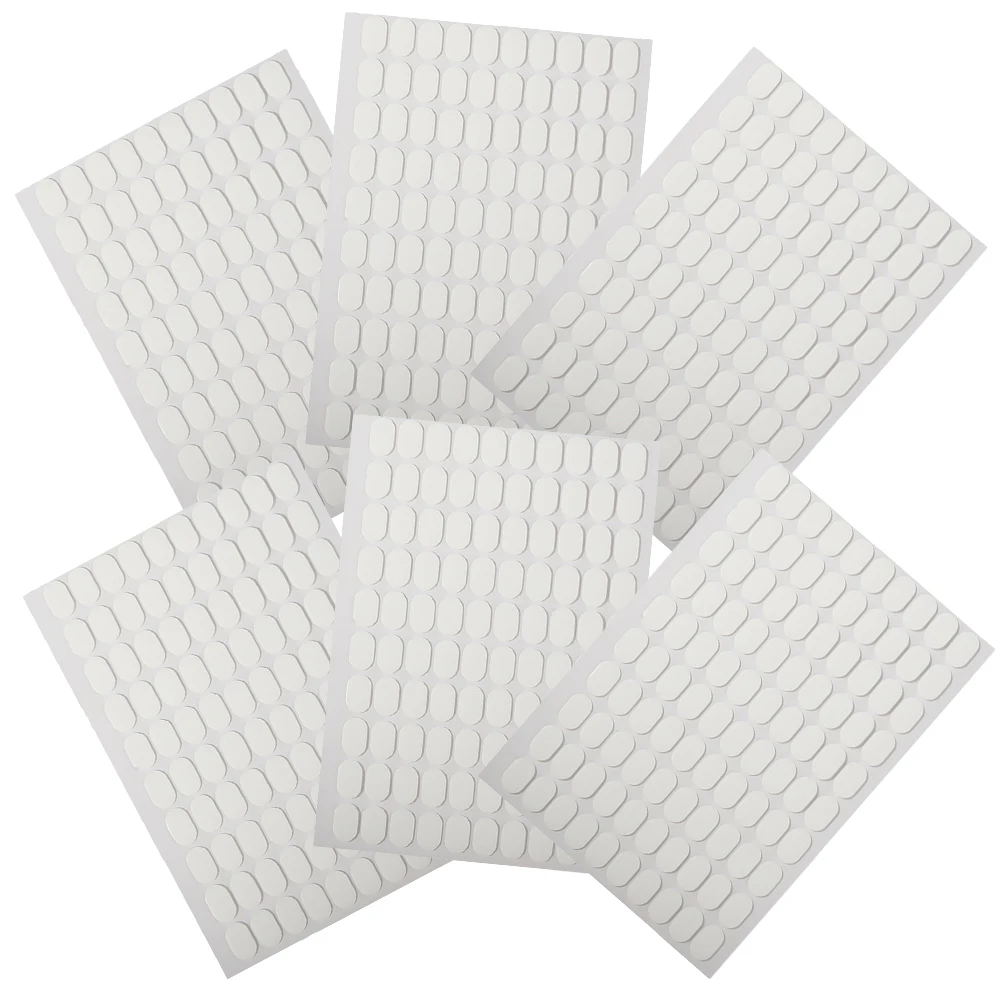 

6 Sheets Transparent Acrylic Double-sided Adhesive Nail Stickers for French Tip White Color Nail Stand Tools