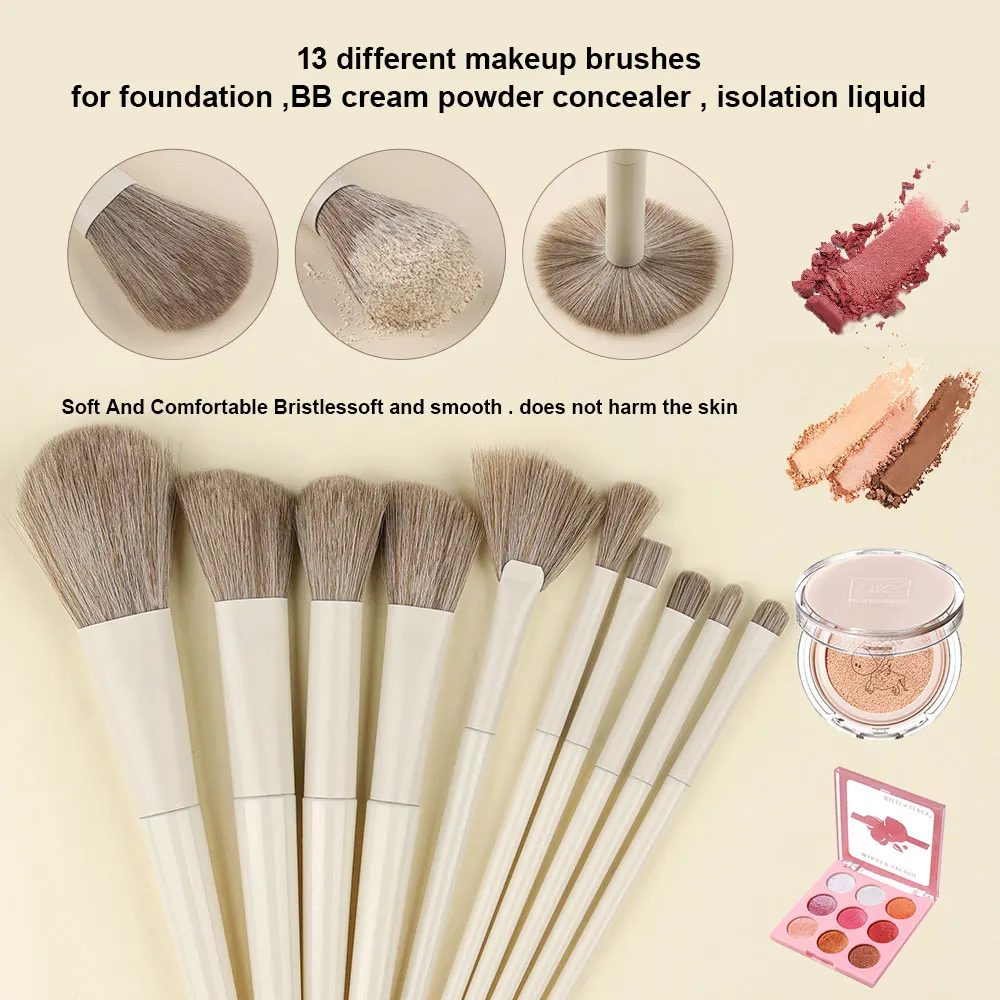 المهنية 10 قطعة فرشاة للمكياج مجموعة الوجه كحل لكريم الأساس أحمر الخدود المخفي ظلال العيون طقم مستحضرات التجميل الجمال أداة مسحوق نفخة