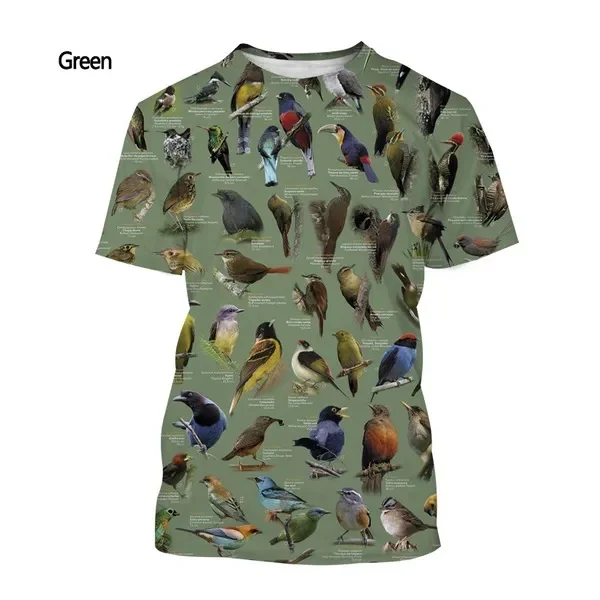 New Cute Bird Insect Graphic T Shirt Fashion 3D Print Casual Short Sleeves Men Women O Neck Loose T-Shirts Novelty Kid Tee Tops